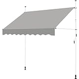 Yaheetech Klemmmarkise 250cm Breit, Balkonmarkise mit Handkurbel ohne...