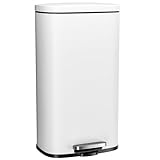 Clevich Mülleimer 50L aus Stahl, Abfalleimer, Tretmülleimer mit...