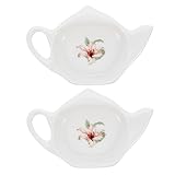 WEKADRIN 2stücke Teekannen förmige Teebeutelhalter Keramik Teebeutel...