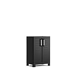 Keter Detroit, niedrig Kunststoffschrank, Kunststoff, schwarz, 65 x 45 x 97...