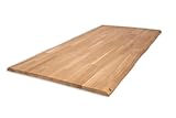 LUMBERLAND Tischplatte Eiche Massiv Baumkante (80 x 120 cm, Eiche,...