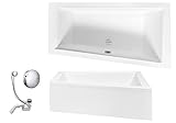 VBChome Badewanne 160x90 cm Acryl SET Schürze Siphon Wanne Ecke...