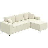 HOMCOM Ecksofa 3-Sitzer Sofa in L-Form Eckcouch mit Umkehrbarer...