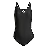 Adidas Damen 3 Stripes C-Back Swimsuit, Black/White, 36
