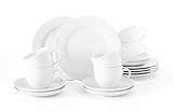Seltmann Weiden Kaffeeservice 18-teilig | Rondo Liane uni, 6 Personen,...