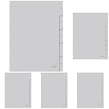 Kangaro Karton-Register DIN A4 Zahlen 1-5. 180 g/m² recycelter Grau FSC...