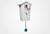 KOOKOO BirdHouse weiss, Moderne Design Kuckucksuhr, mit 12 Vogelstimmen...