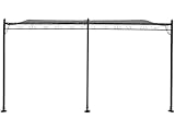 habitat et jardin Anbaupergola gebogen aus Metall - 3 x 4 m - Grau