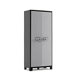 Keter Titan Kunststoffschrank, hoch, schwarz/grau, 80 x 44 x 182 cm, inkl....