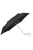 Samsonite Alu Drop S - 3 Section Manual Mini Flat Regenschirm, 23 cm, Black