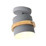 Toddmomy Moderne LED Deckenlampe aus Echtem Holz Energiesparende Balkon...