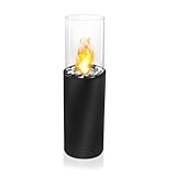 QEENTOE Freistehender Bioethanol Kamin Verstellbarer Flamme Bioethanol...