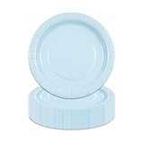 HiEnjoin 50 Stück Pappteller Blau,18cm Partyteller Kindergeburtstag Teller...