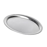 UTHCLO Edelstahl Servierplatte Oval für Snacks und Gedämpften Fisch...