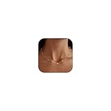 LOLIAS 14K Gold Perlen Kette Damen Frauen Halskette Goldkette Perlenkette...