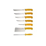 Shov Metzgermesser-Set 7 tlg. Fleischermsser mit Hackbeil und Wetzstahl...