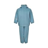 CeLaVi Unisex Kids Basic Recycle PU Rainwear Set, Smoke Blue, 100