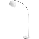 MONZANA® Bogenlampe Marmor 190-210 cm Höhenverstellbar Fußschalter...