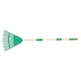 SHINEOFI Kunststoff Gartenrechen 87cm mit 14 Flexiblen Zinken Leichter...