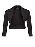 DANAEST Damen Bolero Festlich Strickjacke Elegant Schulterjacke 3/4 Ärmel...