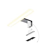 SSC-LUXon LINA Spiegelleuchte 30cm silber glänzend – Badezimmer Lampe...