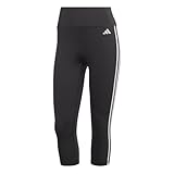 adidas Damen Train Essentials 3-Stripes High-Waisted 3/4 Leggings, Black, S
