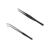 Hongoen 2 PCS Aquarium Pinzette Set, Gerade und Gebogen,Pinzette Lang,Lange...