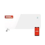EVVO C Glasheizkörper, WLAN, 2.000 W, Touchscreen, Fernbedienung, Timer...