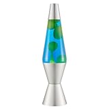 LAVA® - Lampe 2124, grünes Wachs, blaue Flüssigkeit,silberner Sockel und...