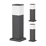 ledscom.de 3 Stück Pollerleuchte POLLY für außen, 35cm, anthrazit, inkl....