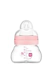 MAM Glasflasche, für Neugeborene, 0 Monate, 90 ml, mit Sauger 0, extra...