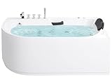 Luxus Whirlwanne Eckbadewanne Spa Acryl weiß links Wanne mit Massage 170...