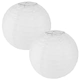 2 Stück Lampenschirm Papier Lampions Rund, Lampions Weiß Heißluftballon...