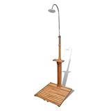 vidaXL Gartendusche Holz Drehbare Duschkopf Pooldusche Außendusche für...
