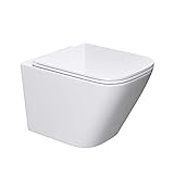 doporro Hänge-WC Spülrandlos 52x36x36cm Wand WC inkl. Softclose Keramik...