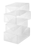 Whitmor Women's Shoe Box Set of 4 Clear Vue Damen Schuhbox 4er Set,...