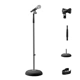 Pyle Microphone Stand - Universal Mic Mount with Heavy Compact Base, Height...