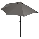 Sekey Halbrundschirm 270 cm mit Kurbel | UV 50+ Balkonschirm für Terrasse...