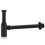 Siphon Schwarz, Siphon Waschbecken Schwarz Universal Abflussrohr...