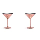 Baiyun 2X Edelstahl Martini Cocktailglas Hoher Boden Weinglas...