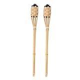 HOMSFOU 2 Stück Outdoor Bambus Fackel Handheld Ölfackel Garten Bambus...