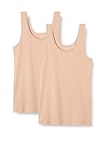Amazon Essentials Damen Tanktop, Schmale Passform, 2er-Pack, Beige, S