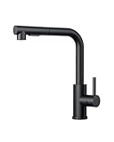 FORIOUS Wasserhahn Küche Schwarz, Küchenarmatur Ausziehbar mit Brause,...