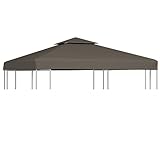 Homgoday 2-stöckige Pavillon Top Cover 310g/m² 3x3m Taupe Outdoor...