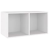 vidaXL Vinyl Aufbewahrungsbox mit 2 Fächern Box Aufbewahrung Kasten LP...