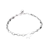 925 Sterling Silber Vintage Stern Perle Charm Armband Armreif für Frauen...