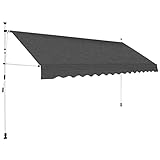 vidaXL Markise Einziehbar 400cm Balkonmarkise Klemmmarkise Sonnenschutz...