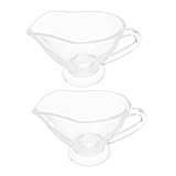 LOLIPPYY 2 Stück Teiliges Glas Sauce Boot mit Henkel Klare Soßenschale...