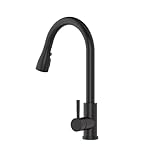 Wasserhahn Küche Schwarz, SEMANEY Hochdruck Küchenarmatur Ausziehbar, 3...