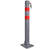 Absperrpfosten 1 Set Parkplatzsperre Klappbar 66cm abschließbar rostfreier...